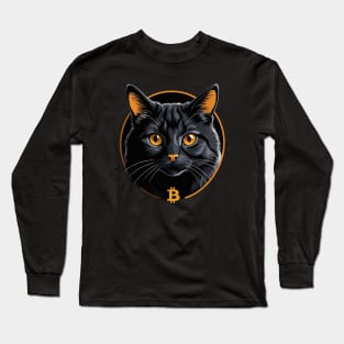 Bitcoin black cat Long Sleeve T-Shirt